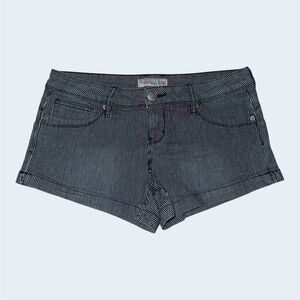 GUESS Navy and White Pinstripe Denim Shorts